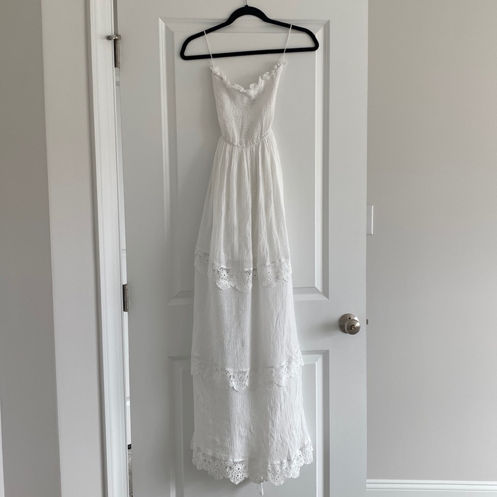 Dress day white long sun dress with lace